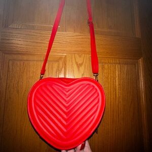 Vibrant Red Heart Crossbody Bag